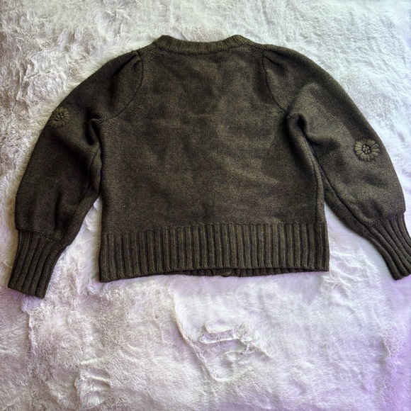 Madewell Embroidered Edencroft Olive Wool Blend Women's Cardigan, Size S - Picture 6 of 8